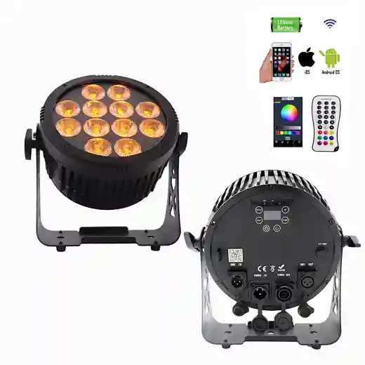 Waterproof 12x18W RGBWA UV 6in1 Battery Powered Wifi App & DMX Wireless LED Par Light for Stage Entertainment